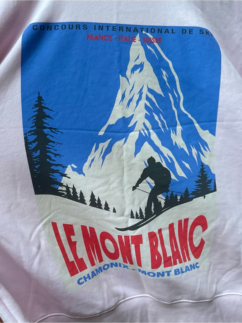 Wild Fable Le Montblanc Pink Sweatshirt XL Ski Mountain Chamonix Mont Blanc NWT - Picture 11 of 13